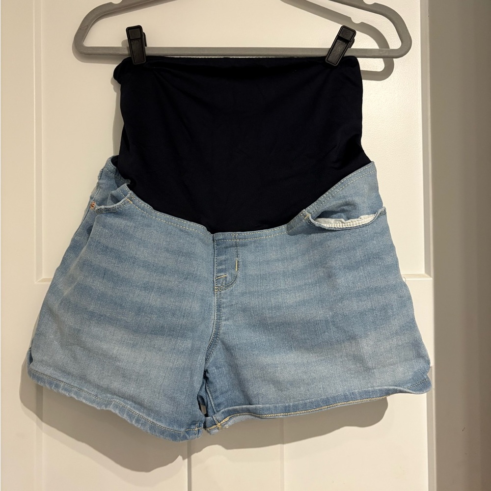 Maternity Light Blue Denim Women's Shorts